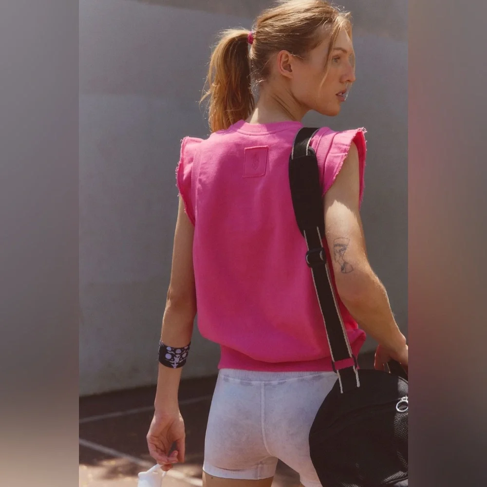 Free People Movement Flutter Tank. Color Flamingo. Size L - Picture 2 of 9